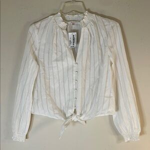 NWT. WAYF Button Through Broderie Lace Blouse. XS
